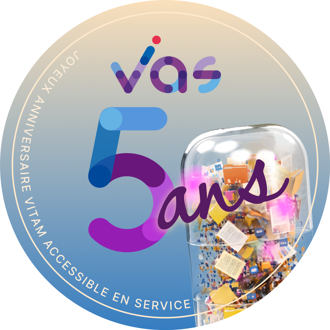 Logo des 5 ans de VaS